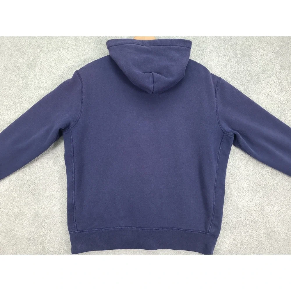 Polo Ralph Lauren Mens Sz Lg Heavy Weight Blue Full Zip Hoodie Yellow Pony Logo